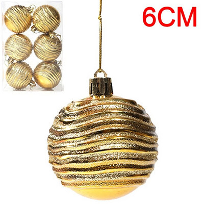 6PCS Božićne kuglice Crveno Zeleno Bijelo Božićni ukrasi za drvce Lopta Nova godina Navidad Viseći privjesak Blagdanski ukrasi za kućne zabave