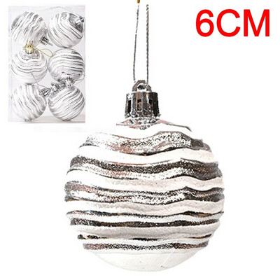 6PCS Božićne kuglice Crveno Zeleno Bijelo Božićni ukrasi za drvce Lopta Nova godina Navidad Viseći privjesak Blagdanski ukrasi za kućne zabave