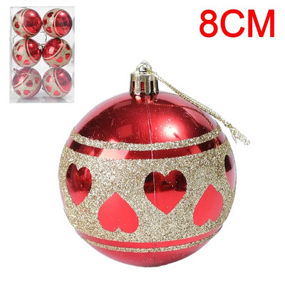 6PCS Božićne kuglice Crveno Zeleno Bijelo Božićni ukrasi za drvce Lopta Nova godina Navidad Viseći privjesak Blagdanski ukrasi za kućne zabave