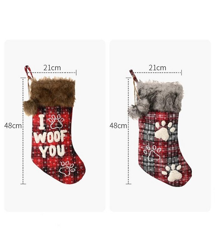 1vnt kalėdiniai papuošimai Prabangios kalėdinės kojinės naminių gyvūnėlių kojinės languotos kojinės dovanų maišelis raidinės kojinės