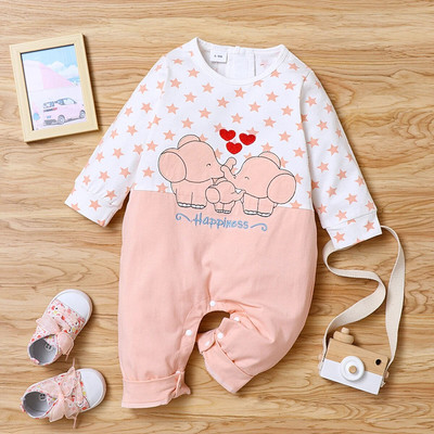 2023, nove novorođenčad, štrample, dugih rukava, slon, ljubavno srce, ležerna odjeća, dječaci, djevojčice, jednodijelni pamučni kombinezon visoke kvalitete