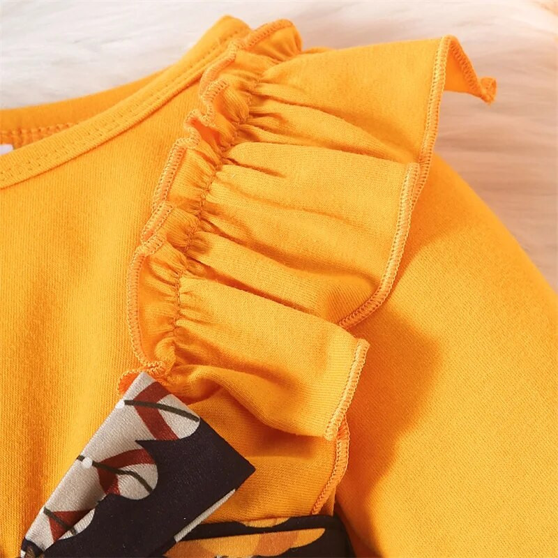 Listenwind 0-2Y Haljina dugih rukava za djevojčice za novorođenče Turska mini haljina s printom za novorođenčad Jesenska haljina princeze s okruglim izrezom A kroja