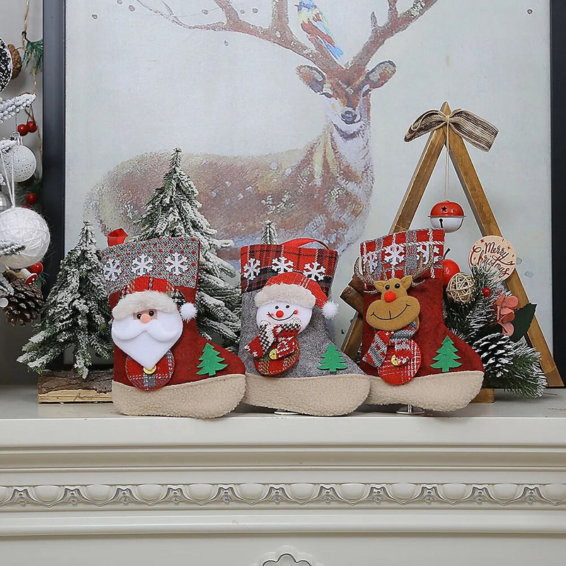 1/3 τεμ Χριστουγεννιάτικη κάλτσα Πλεκτομηχανή κούκλα Χριστουγεννιάτικη κάλτσα Χριστουγεννιάτικη κάλτσα Χριστουγεννιάτικη διακόσμηση Χριστουγεννιάτικο δέντρο στεφάνι αμπέλου διακόσμηση Κάλτσα