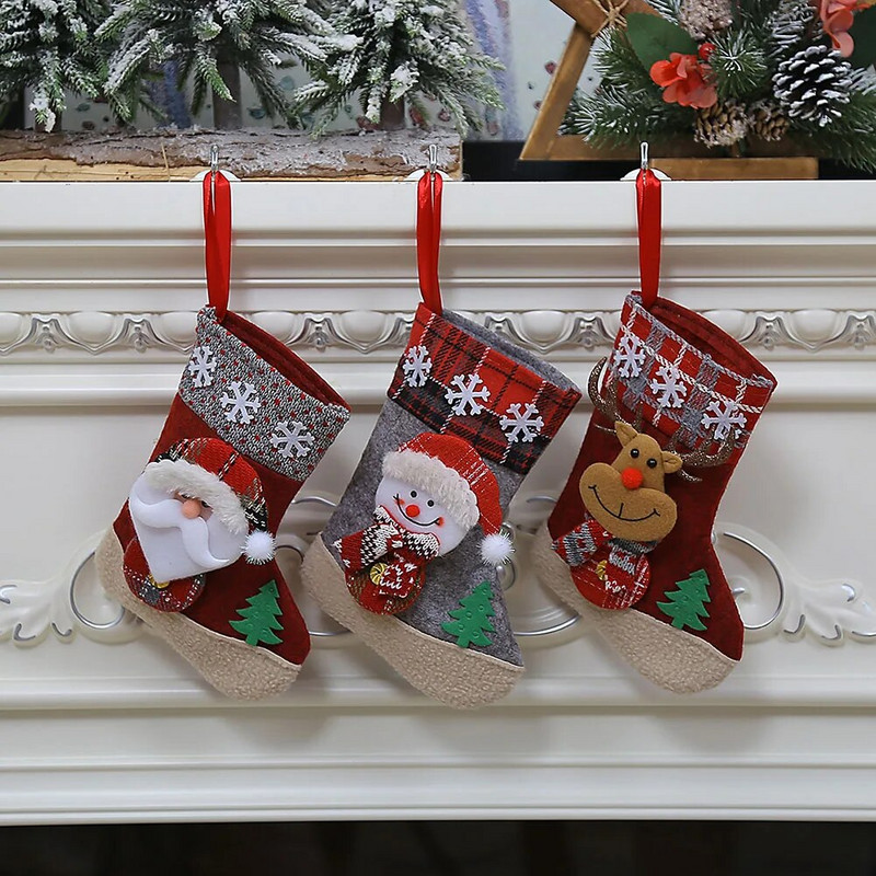 1/3 τεμ Χριστουγεννιάτικη κάλτσα Πλεκτομηχανή κούκλα Χριστουγεννιάτικη κάλτσα Χριστουγεννιάτικη κάλτσα Χριστουγεννιάτικη διακόσμηση Χριστουγεννιάτικο δέντρο στεφάνι αμπέλου διακόσμηση Κάλτσα