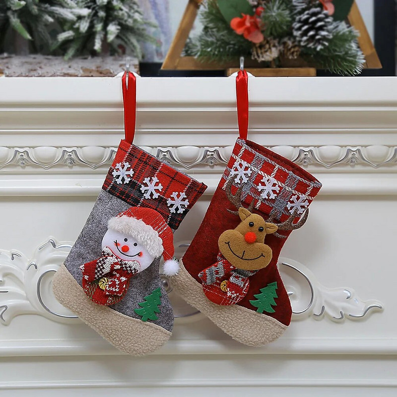 1/3 τεμ Χριστουγεννιάτικη κάλτσα Πλεκτομηχανή κούκλα Χριστουγεννιάτικη κάλτσα Χριστουγεννιάτικη κάλτσα Χριστουγεννιάτικη διακόσμηση Χριστουγεννιάτικο δέντρο στεφάνι αμπέλου διακόσμηση Κάλτσα