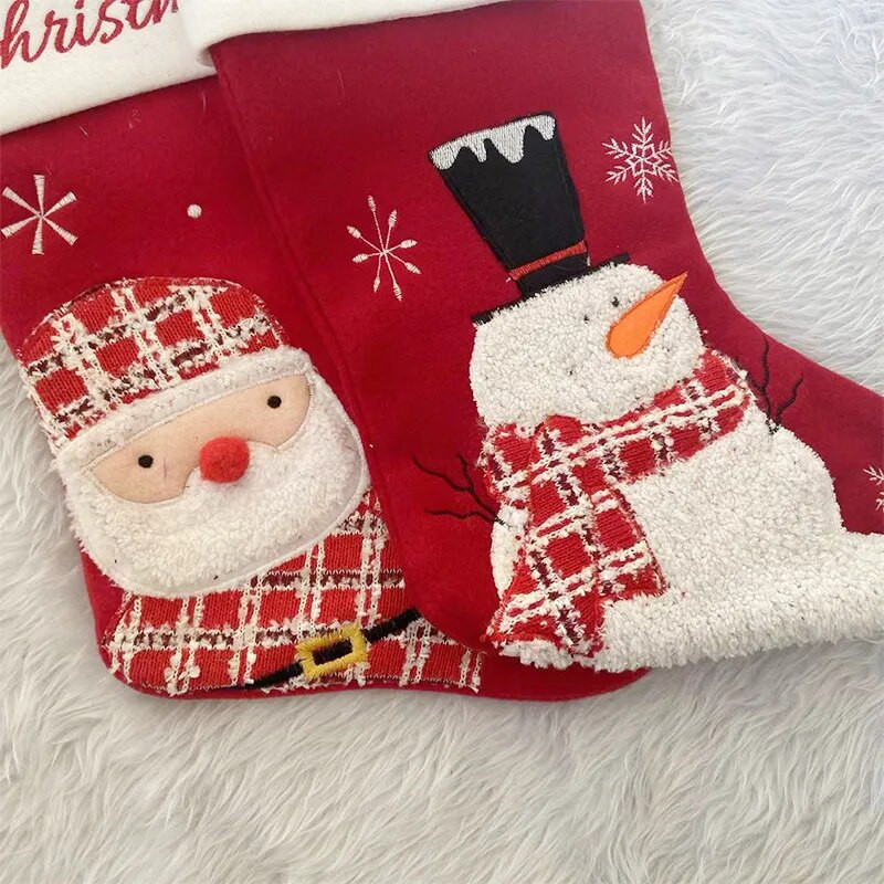 Ciorapi de Crăciun Om de zăpadă Ciorapi de Crăciun de Moș Crăciun de agățat pentru a agăța șemineu, decorațiuni pentru copaci, pentru copii, ornamente de vacanță de familie