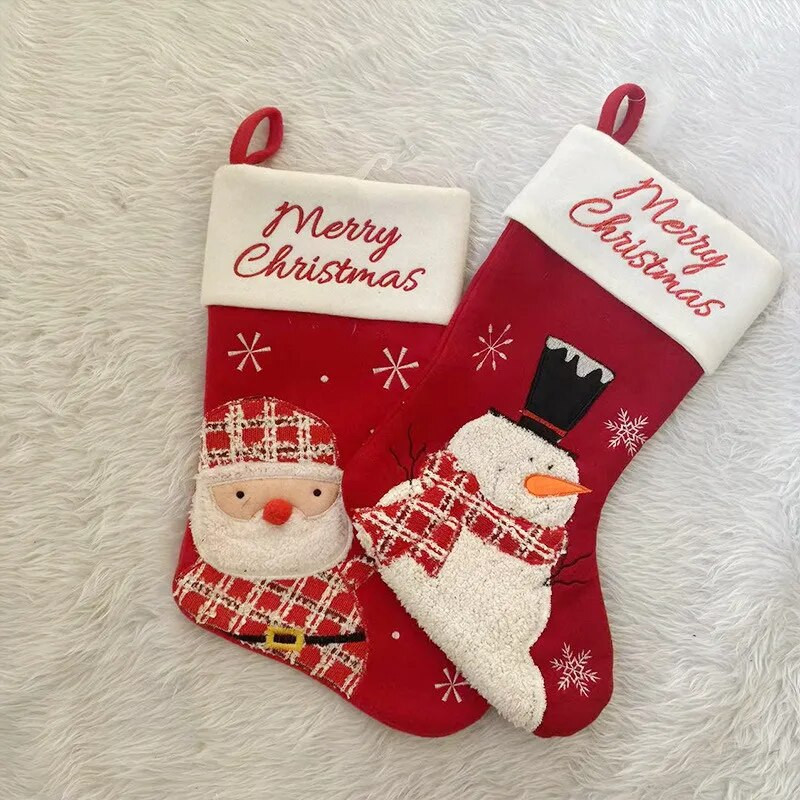 Ciorapi de Crăciun Om de zăpadă Ciorapi de Crăciun de Moș Crăciun de agățat pentru a agăța șemineu, decorațiuni pentru copaci, pentru copii, ornamente de vacanță de familie