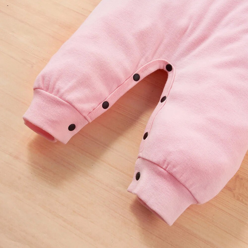 Hlače za novorođenčad Bbay za djevojčice Odjeća za dojenčad Odjeća za djevojčice Odjeća dugih rukava Leopard patchwork Jednodijelni kombinezon s kapuljačom