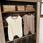 Ljetna odjeća za bebe 2023., dojenčad, dječaci, široke štrample, jednobojni, jednostavni pamučni kombinezon bez rukava, odjeća za djevojčice