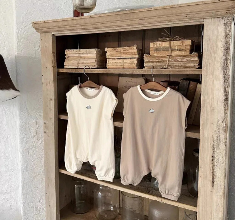 Ljetna odjeća za bebe 2023., dojenčad, dječaci, široke štrample, jednobojni, jednostavni pamučni kombinezon bez rukava, odjeća za djevojčice