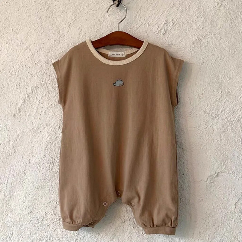 Ljetna odjeća za bebe 2023., dojenčad, dječaci, široke štrample, jednobojni, jednostavni pamučni kombinezon bez rukava, odjeća za djevojčice