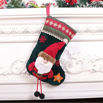 Коледен чорап Детска чанта за бонбони Подарък Дядо Коледа Чорапи за снежен човек Коледно дърво Орнамент Коледен чорап Украса за дома