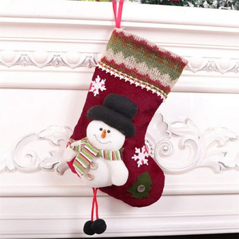 Коледен чорап Детска чанта за бонбони Подарък Дядо Коледа Чорапи за снежен човек Коледно дърво Орнамент Коледен чорап Украса за дома