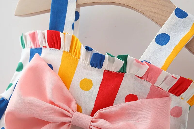 Šarene večernje haljine princeze za rođendanske zabave s točkastim mašnama i čvorovima Dječja odjeća od 0 do 3 godine