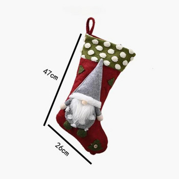Чорап за плетене на коледни чорапи с висяща примка Декорация на дома за фестивал Коледна украса 2023 г. Празнични парти консумативи