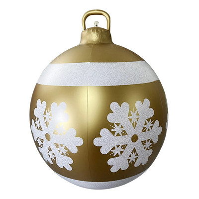 60 cm āra Ziemassvētku piepūšamā dekorēta bumba PVC milzu lielas lielas bumbiņas Ziemassvētku eglīšu rotājumi rotaļlietu bumba bez gaismas