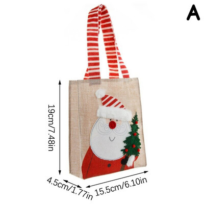 Božićni ukrasi Lanena poklon vrećica Dječja torbica Vrećica slatkiša Vrećica snjegovića Drvo Božićni privjesak Dekoracija doma