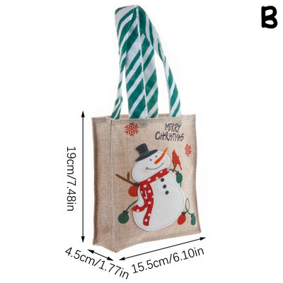 Božićni ukrasi Lanena poklon vrećica Dječja torbica Vrećica slatkiša Vrećica snjegovića Drvo Božićni privjesak Dekoracija doma