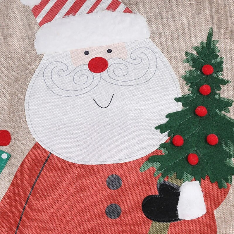 Božićni ukrasi Lanena poklon vrećica Dječja torbica Vrećica slatkiša Vrećica snjegovića Drvo Božićni privjesak Dekoracija doma