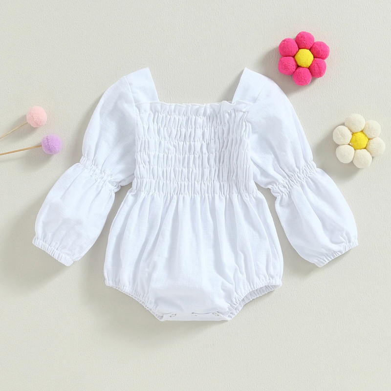 Pudcoco dojenčad, novorođenčad, jesenska kombinezona za djevojčice, dugih puf rukava, jednobojni kombinezon za novorođenčad, 0-18M