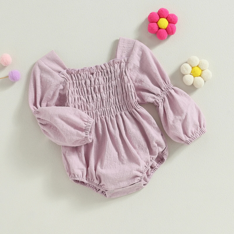 Pudcoco dojenčad, novorođenčad, jesenska kombinezona za djevojčice, dugih puf rukava, jednobojni kombinezon za novorođenčad, 0-18M