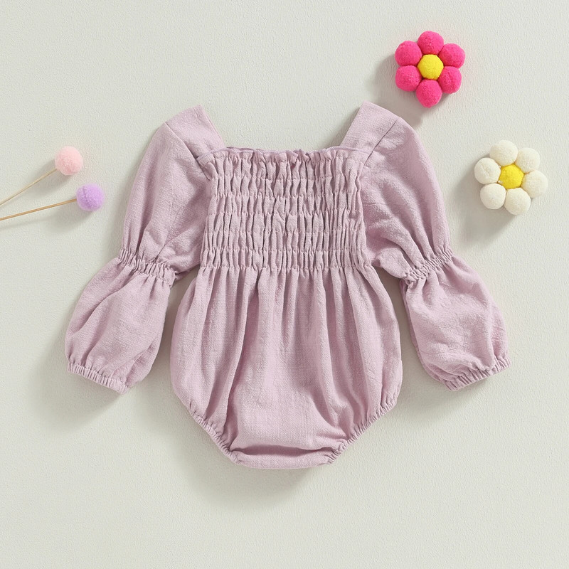 Pudcoco dojenčad, novorođenčad, jesenska kombinezona za djevojčice, dugih puf rukava, jednobojni kombinezon za novorođenčad, 0-18M