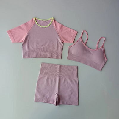 Nyári női rövidnadrág szettek Jóga öltöny Crop felsők Sportmelltartó Jóga rövidnadrág Sportruházat Női fitnesz öltöny Edzőterem Ruházat Sport szett 2021