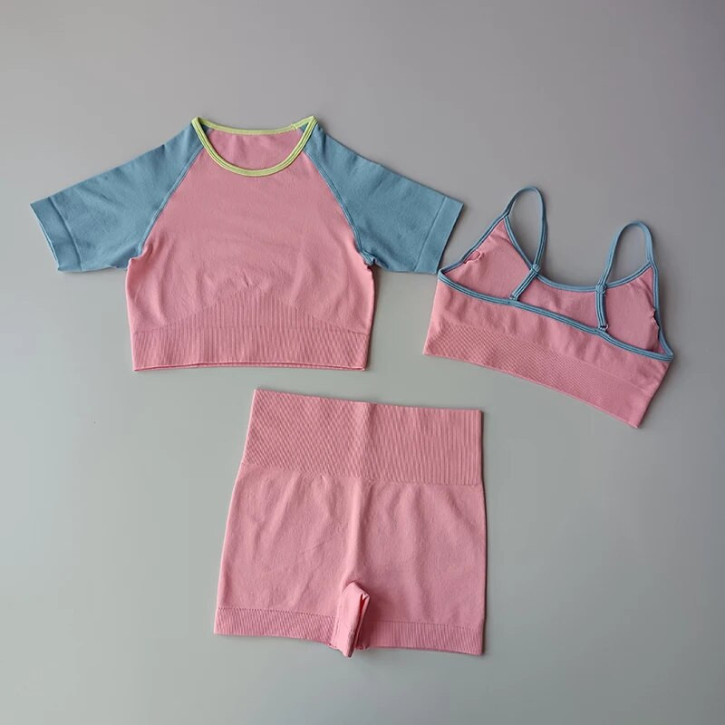 Nyári női rövidnadrág szettek Jóga öltöny Crop felsők Sportmelltartó Jóga rövidnadrág Sportruházat Női fitnesz öltöny Edzőterem Ruházat Sport szett 2021
