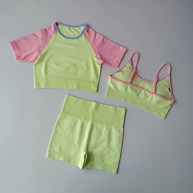 Nyári női rövidnadrág szettek Jóga öltöny Crop felsők Sportmelltartó Jóga rövidnadrág Sportruházat Női fitnesz öltöny Edzőterem Ruházat Sport szett 2021