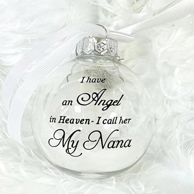 Privjesak za božićno drvce za Novu godinu 2024. “Imam anđela na nebu, zovem ga tata” Božićni ukras s kuglicom Božićni DIY ukrasi za dom