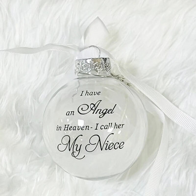 Privjesak za božićno drvce za Novu godinu 2024. “Imam anđela na nebu, zovem ga tata” Božićni ukras s kuglicom Božićni DIY ukrasi za dom