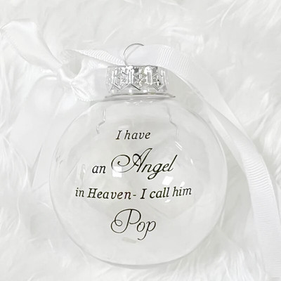 Privjesak za božićno drvce za Novu godinu 2024. “Imam anđela na nebu, zovem ga tata” Božićni ukras s kuglicom Božićni DIY ukrasi za dom