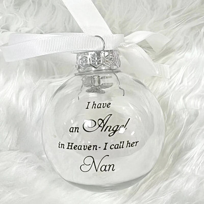 Privjesak za božićno drvce za Novu godinu 2024. “Imam anđela na nebu, zovem ga tata” Božićni ukras s kuglicom Božićni DIY ukrasi za dom