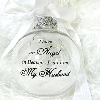 Privjesak za božićno drvce za Novu godinu 2024. “Imam anđela na nebu, zovem ga tata” Božićni ukras s kuglicom Božićni DIY ukrasi za dom