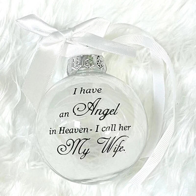 Privjesak za božićno drvce za Novu godinu 2024. “Imam anđela na nebu, zovem ga tata” Božićni ukras s kuglicom Božićni DIY ukrasi za dom