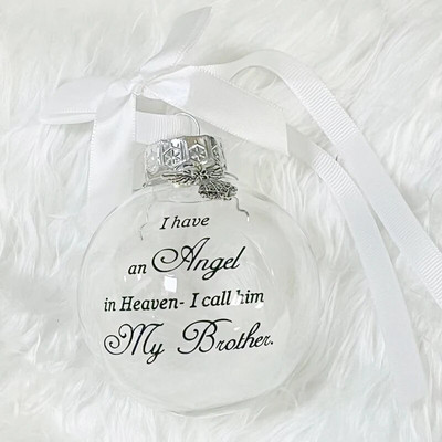 Privjesak za božićno drvce za Novu godinu 2024. “Imam anđela na nebu, zovem ga tata” Božićni ukras s kuglicom Božićni DIY ukrasi za dom