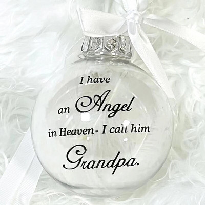 Privjesak za božićno drvce za Novu godinu 2024. “Imam anđela na nebu, zovem ga tata” Božićni ukras s kuglicom Božićni DIY ukrasi za dom