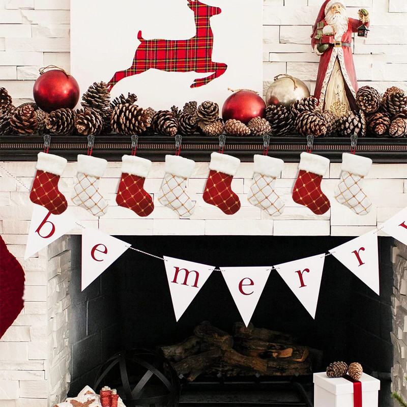 Jõulukaunistused Kotid Kaminakaunistus Sokid Suured Jõulukingitus Kaunistused Lumememm Hirvetasku Tikitud Palussukad