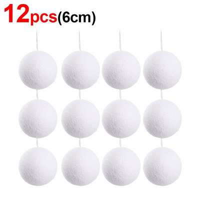 Baltas putuplasta Ziemassvētku balles rotājumi Ziemassvētku eglītes piekarināmais kulons apaļš sniega bumba Jaungada kāzu ballīte Mājas dekorēšanas piederumi