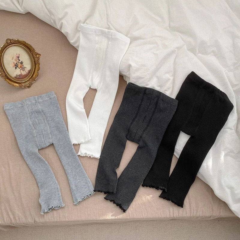 Leggings din bumbac pentru fete de modă nouă 2023, primăvară, toamnă, broderie cu flori, pantaloni în dungi pentru nou-născut, sugari, copii, haine casual