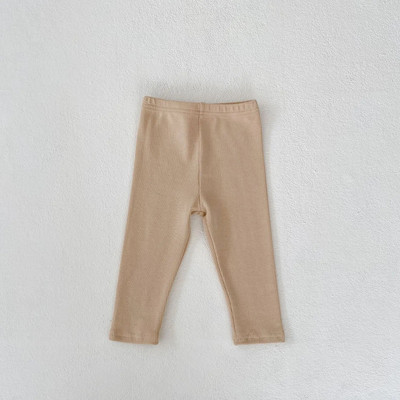 Μωρό μονόχρωμο κολάν 2023 Φθινόπωρο Βρεφικά αγόρια Κοριτσίστικα κολάν με ραβδώσεις στενό παντελόνι 0-3 ετών Βρεφικό νήπιο Παιδικό καθημερινό παντελόνι
