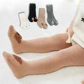 2022. Jesenske tajice za djevojčice Novorođenčad Jednobojne pamučne deblje frotirske najlonske čarape Mala djeca Tople tajice Crtani dječje zimske čarape