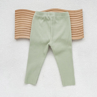 2023 Φθινόπωρο Κορεάτικο κολάν για κοριτσάκια Βαμβακερές ραβδώσεις Βρεφικά κολάν για αγόρια casual παντελόνι Μασίφ απλό στενό παντελόνι για νήπια