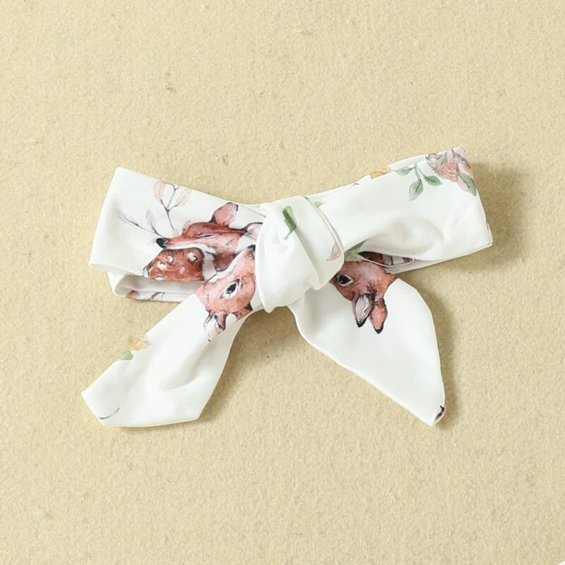 Φθινόπωρο Citgeett Βρεφικά κοριτσάκια Φθινοπωρινά ρούχα Μακρυμάνικα ελάφια στάμπα από τούλι Φόρεμα Σετ κεφαλόδεσμος Ρούχα