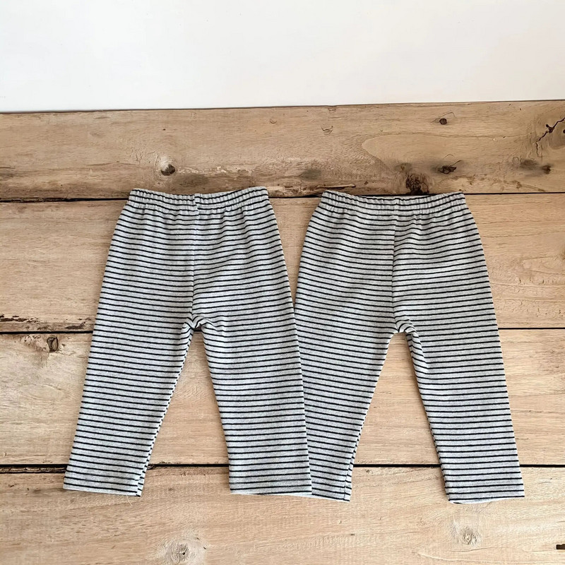 2023. gada pavasara rudens, mazuļu svītraini legingi, zēni, meitenes, ikdienišķas šauras bikses korejiešu, vienkāršas raibās bikses bērniem, kokvilnas elastīgās bikses