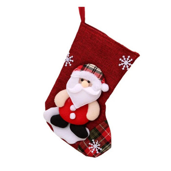 Κάλτσες Santa Κάλτσες Candy Τσάντες Χριστουγεννιάτικο Δέντρο Στολίδια Μενταγιόν Λινό Τσάντα δώρου για Χριστουγεννιάτικο Δέντρο Κρεμαστό πάρτι Χριστουγεννιάτικο δέντρο D K6E7