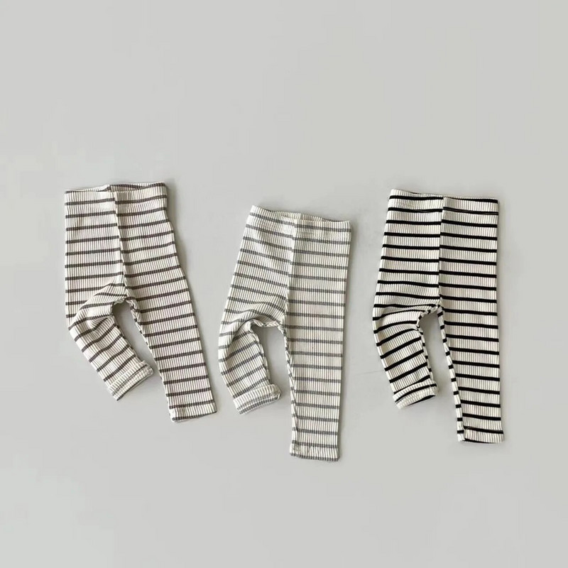 Ανοιξιάτικο φθινόπωρο μωρό κολάν βρεφικό Stretch Basic κολάν παντελόνι Παιδικό καθημερινό παντελόνι με ραβδώσεις στενό βαμβακερό κοριτσάκι κολάν παντελόνι