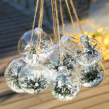 10 τμχ Χριστουγεννιάτικη Διαφανής Μπάλα Πλαστική Χριστουγεννιάτικη Δέντρο Κουτί μπάλα Μπιλιμπίδι Στολίδι DIY Κενά κρεμαστά μπιχλιμπίδια Διακόσμηση πάρτι