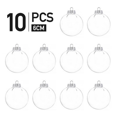 10 komada božićne prozirne kuglice, plastične kutije s kuglicama za božićno drvce, ukras s kuglicama DIY prazne viseće kuglice, ukras za zabavu