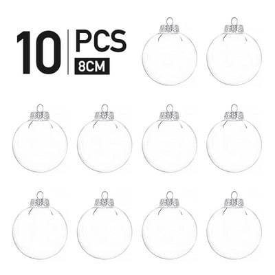 10 komada božićne prozirne kuglice, plastične kutije s kuglicama za božićno drvce, ukras s kuglicama DIY prazne viseće kuglice, ukras za zabavu